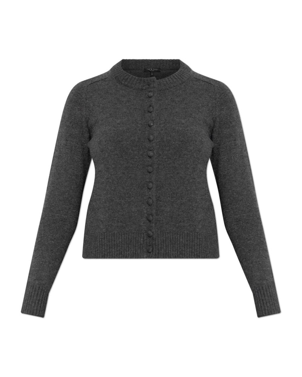 Rag & Bone Truien & Vesten ,Grijs ,Wol Wallace Crewneck Cardigan in het Gray