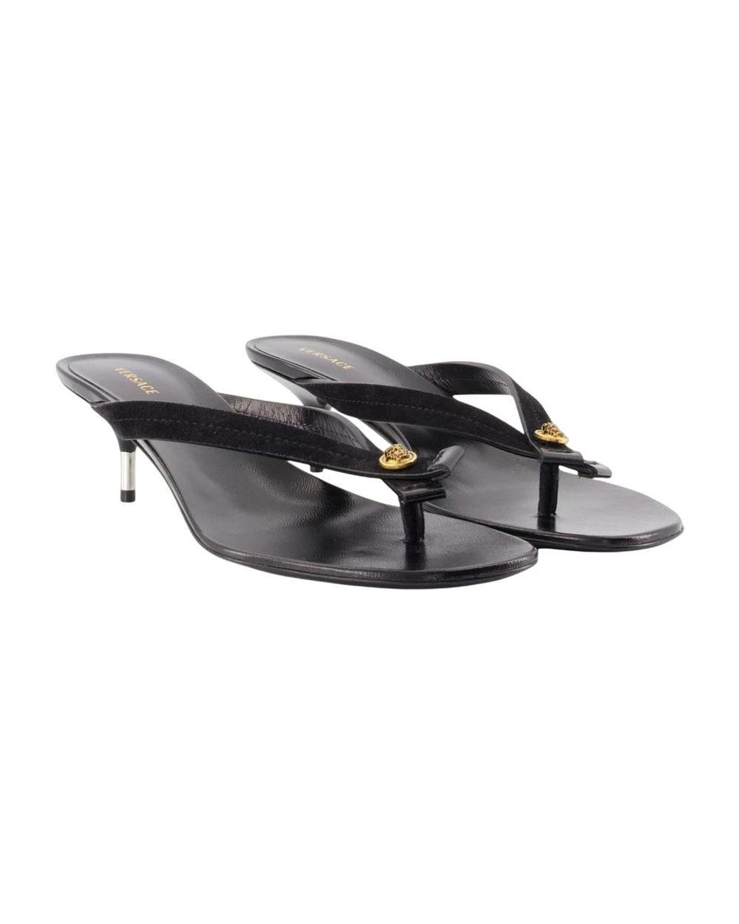Versace Black Heeled Mules