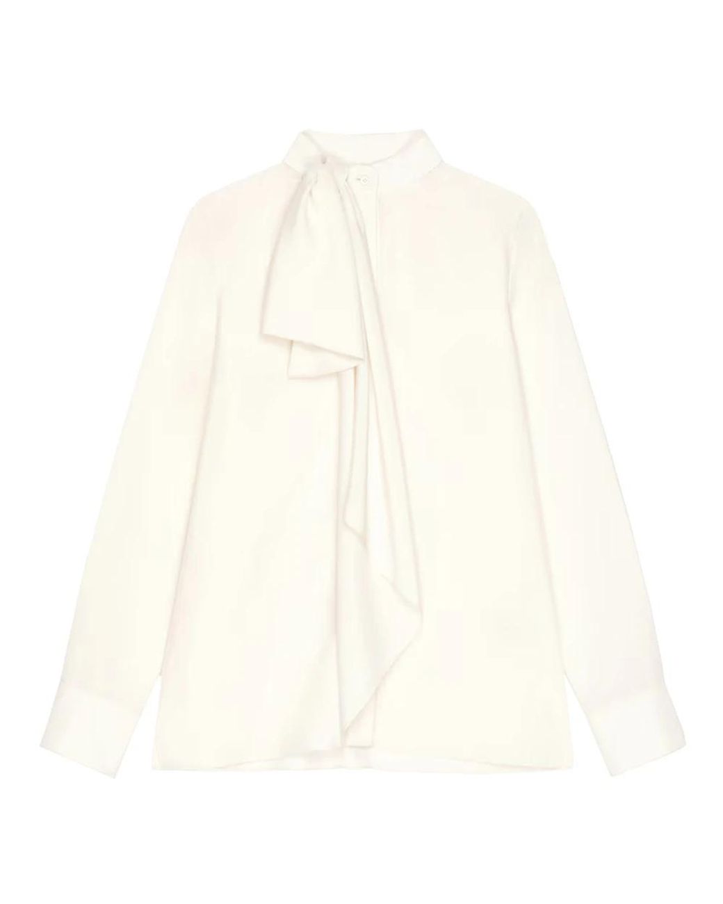 Givenchy Overhemden ,Gedrapeerde Blouse Met Strik in het White