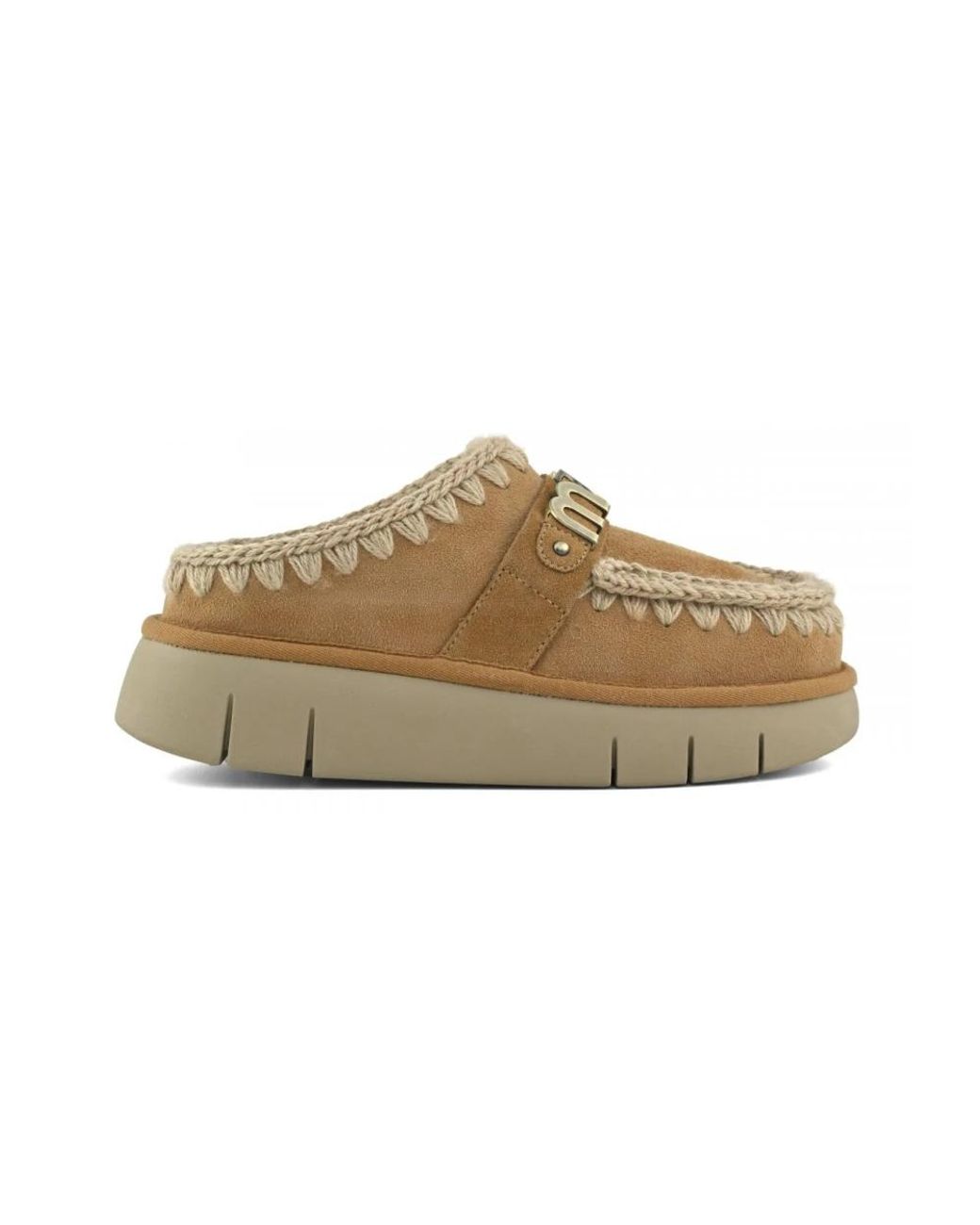 Mou Schoenen ,Bounce Clog Metal Logo in het Natural