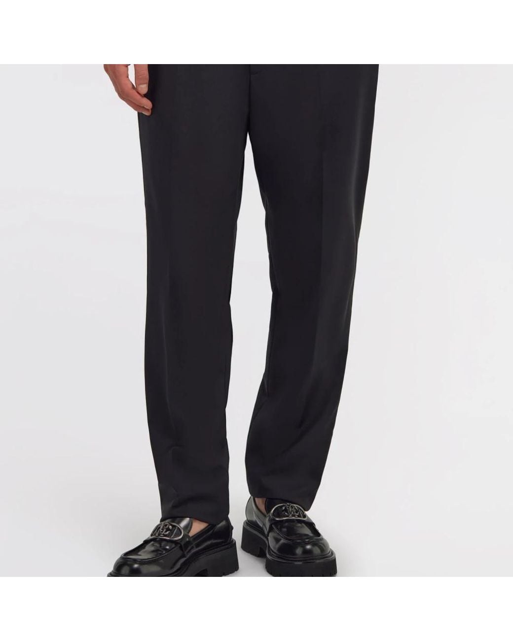 Roberto Cavalli Black Straight Trousers for men