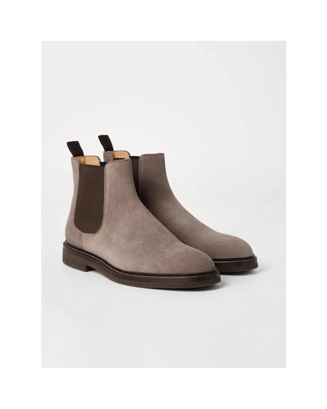 Brunello Cucinelli Brown "Chelsea Boot" Ankle Boots for men