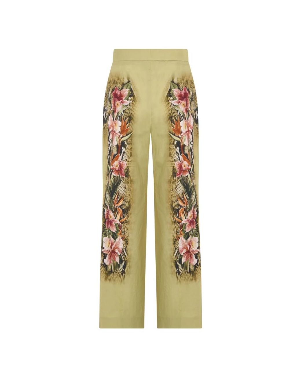 Alberta Ferretti Yellow Wide Trousers