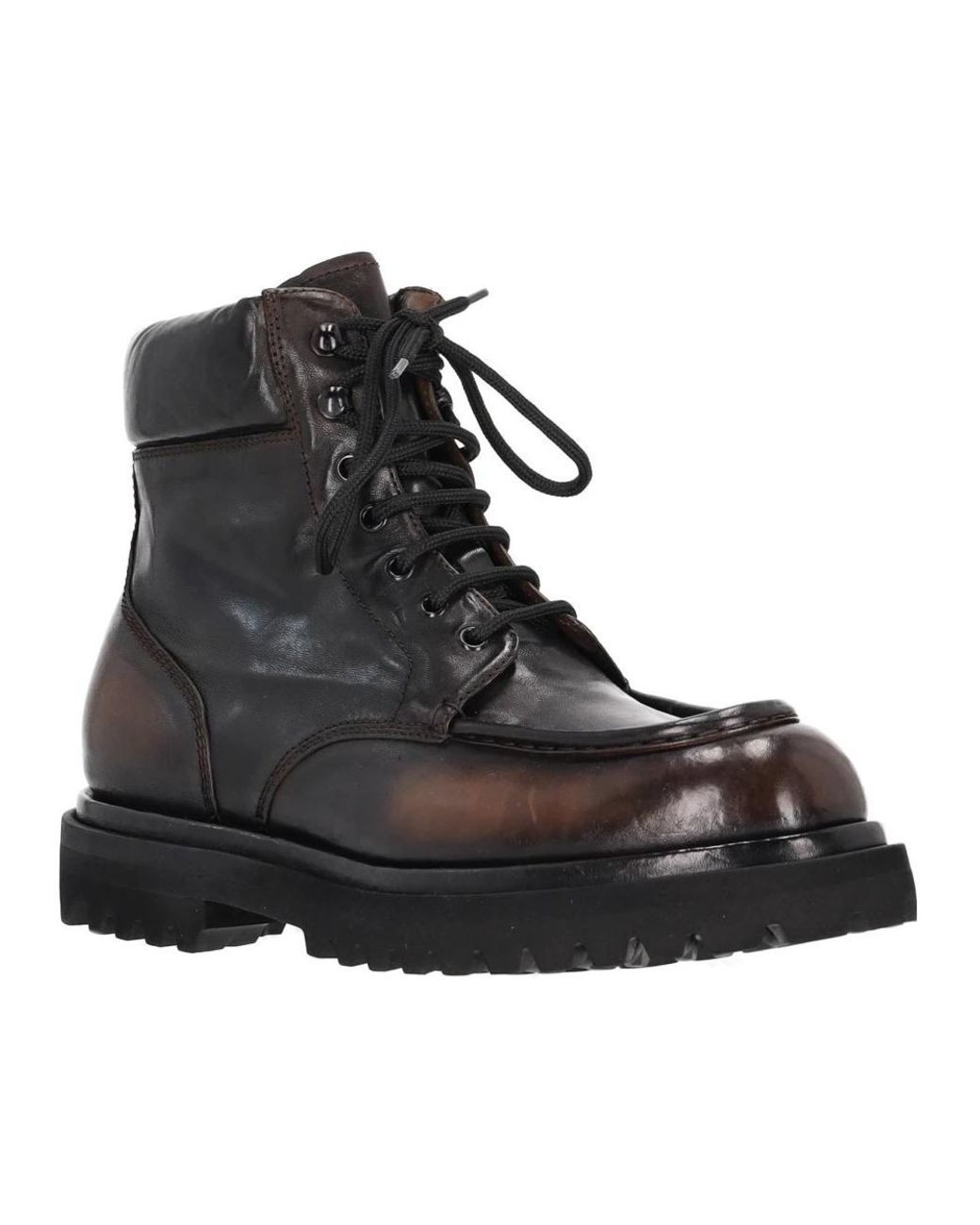 Officine Creative Black Lace-Up Boots for men