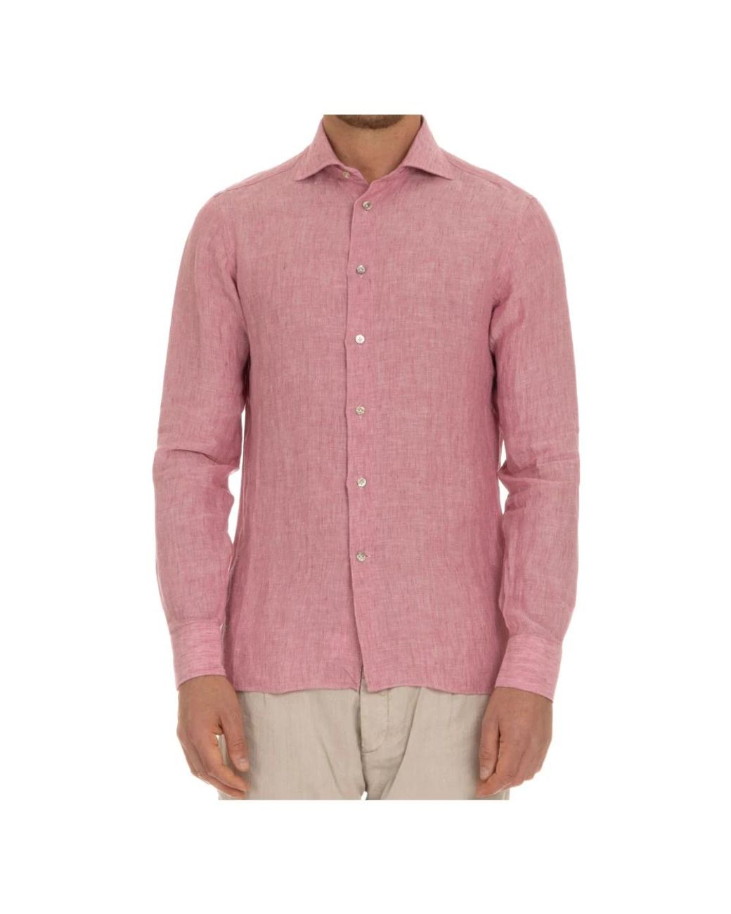 Borriello Casual Overhemden in het Pink voor heren