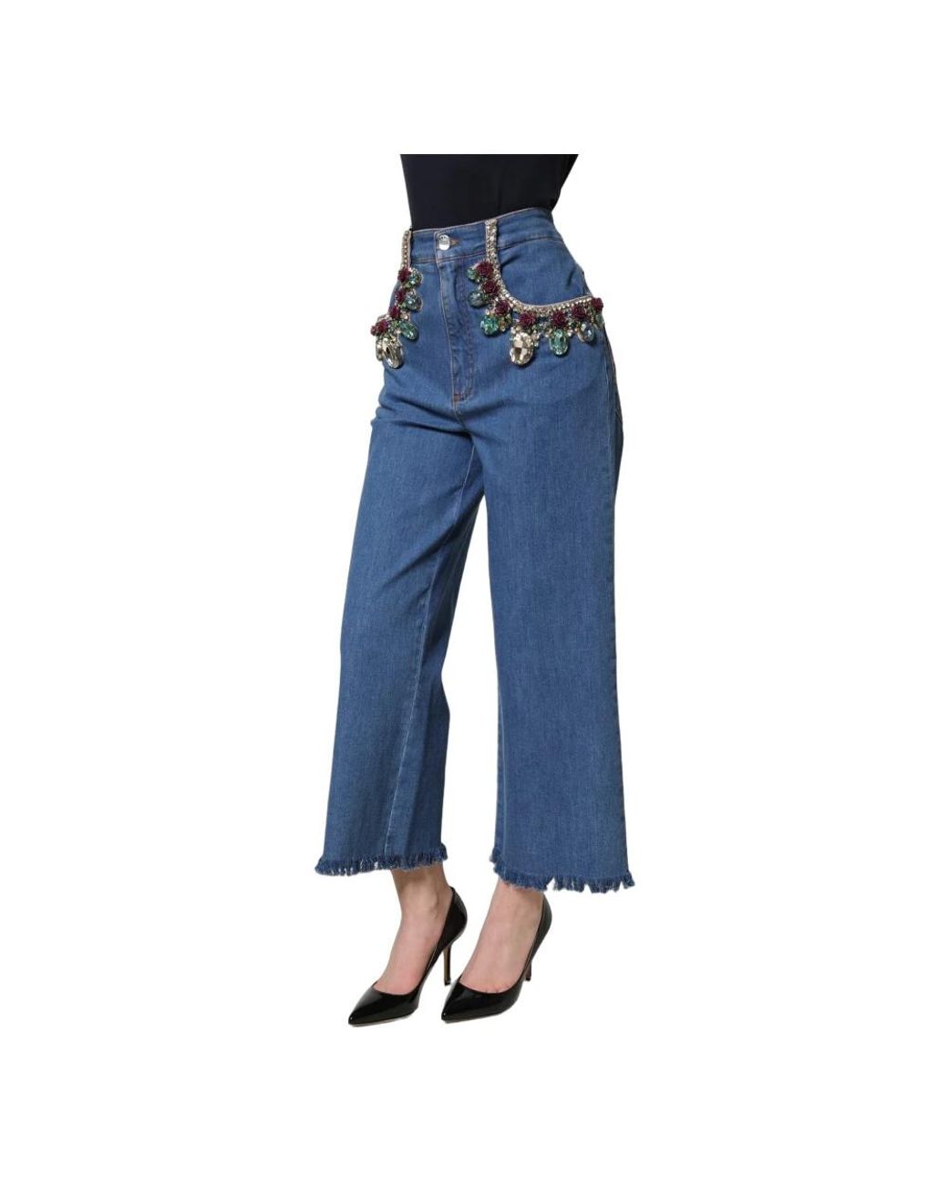 Dolce & Gabbana Blue Cropped Jeans
