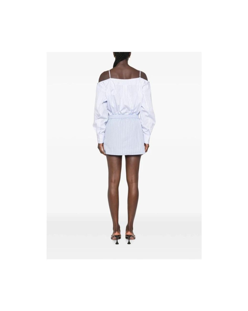 Alexander Wang Blue Off Shoulder Dress With Boxer Waist