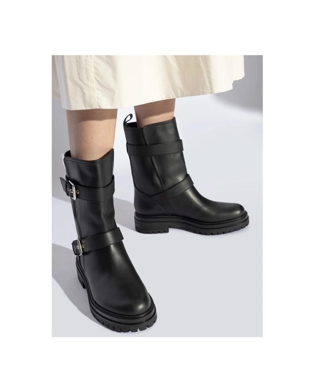 Gianvito Rossi Black Lace-Up Boots