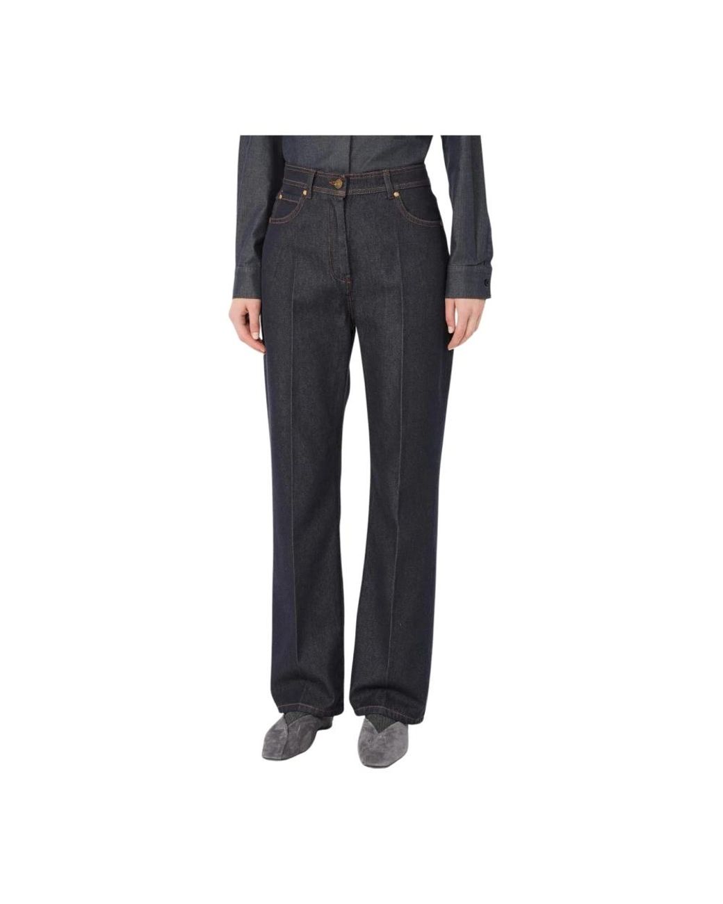 Straight Jeans Max Mara de color Gray