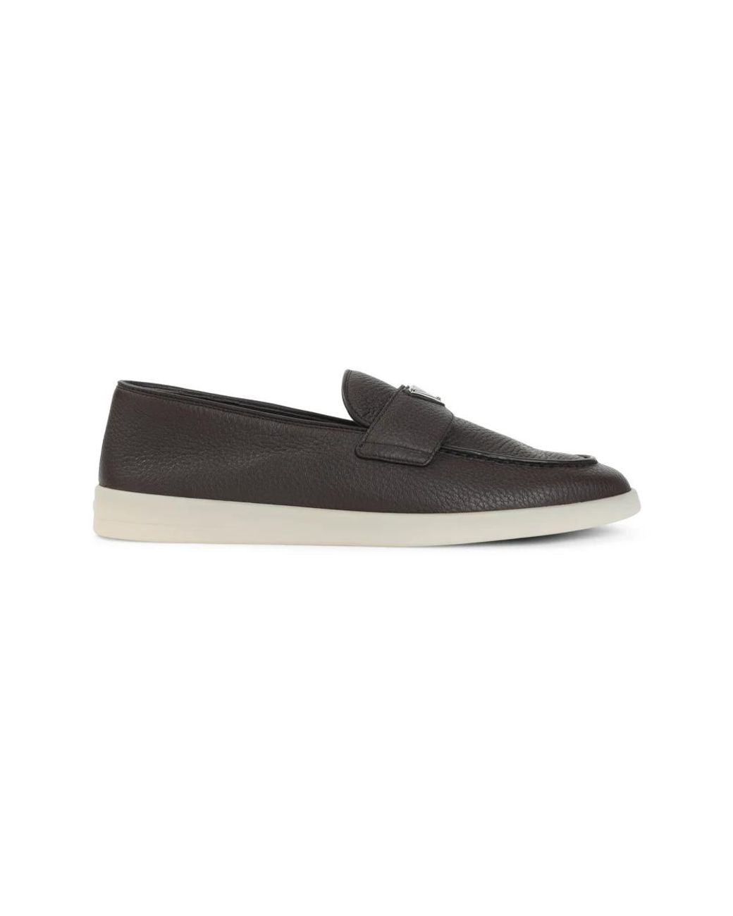 Prada Black Caffè Suede Loafer for men
