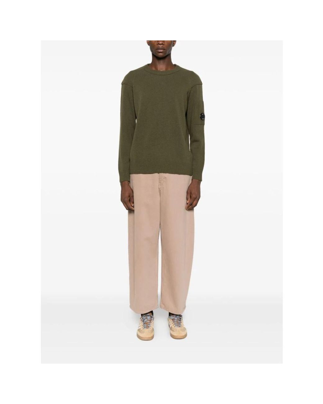 C P Company Green Round-Neck Knitwear for men