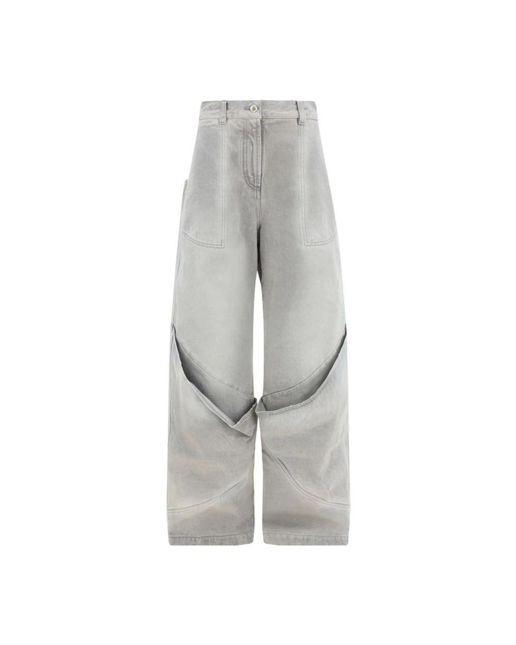 The Attico Gray Wide Jeans