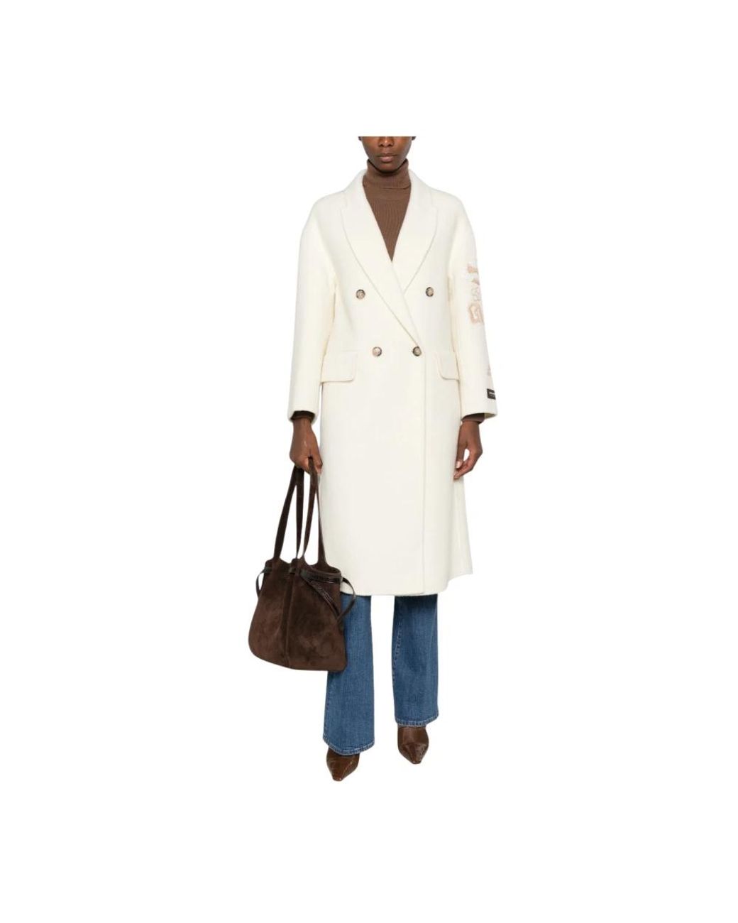 Ermanno Scervino White Double-Breasted Coats