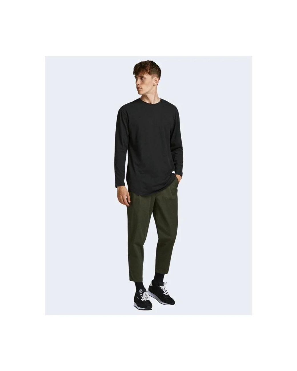 Jack & Jones Black Long Sleeve T-Shirts for men