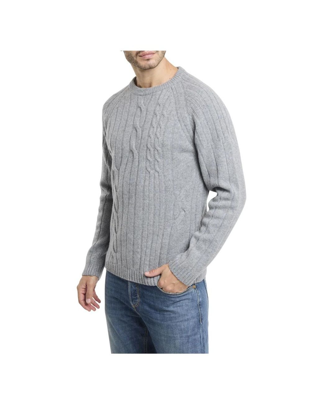 Daniele Fiesoli Gray Round-Neck Knitwear for men