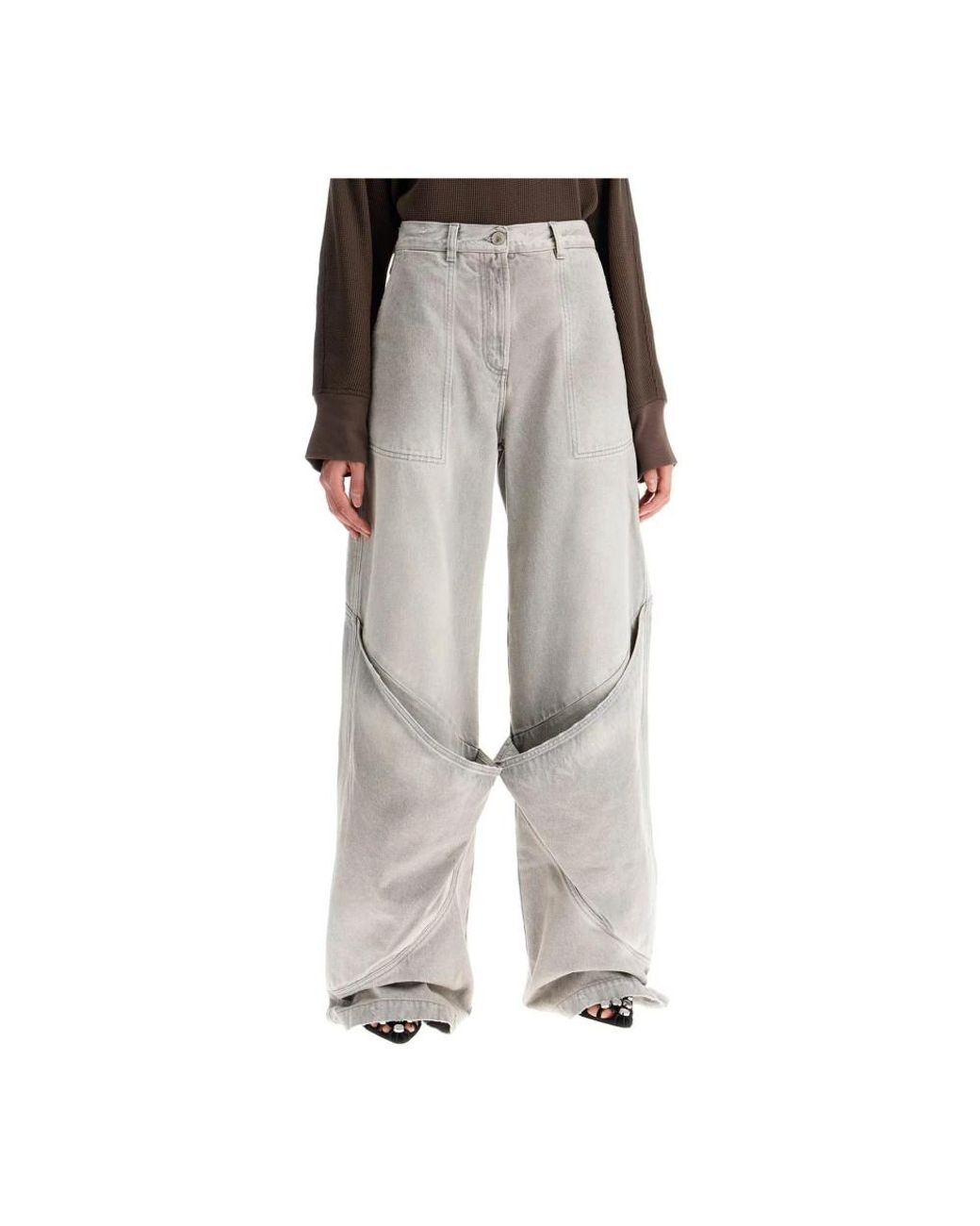 The Attico Gray Wide Jeans