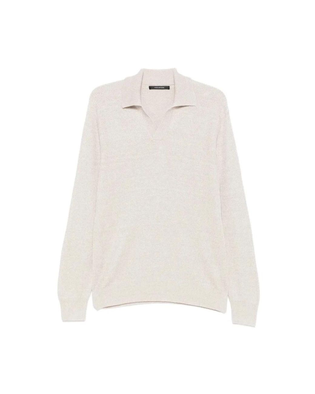 Tagliatore White V-Neck Knitwear for men