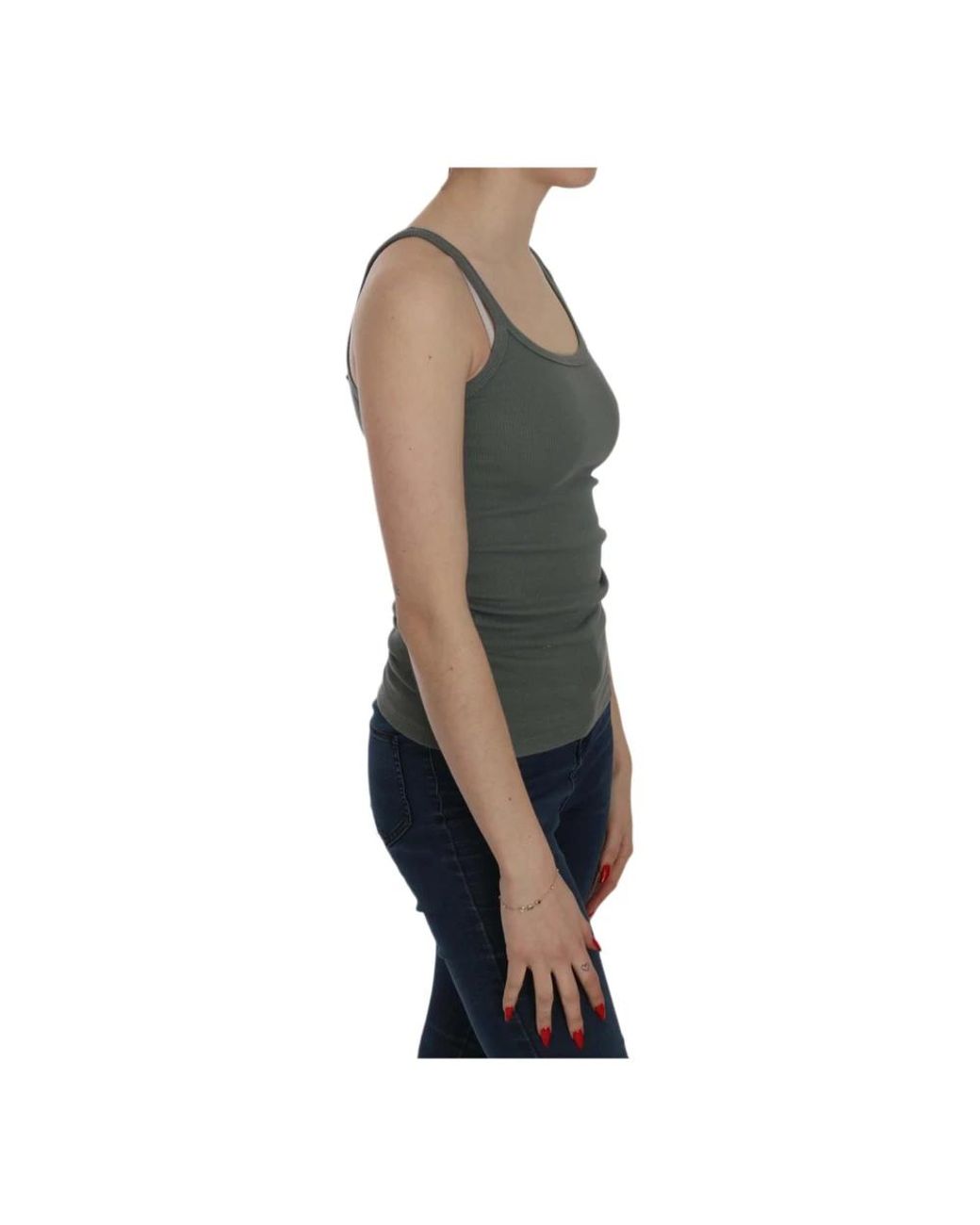Pink Memories Gray Sleeveless Tops