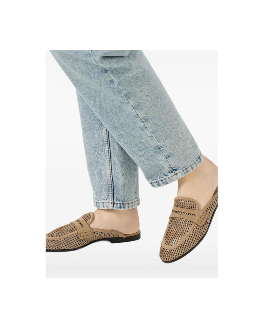 Brunello Cucinelli Brown Suede Leather Mules