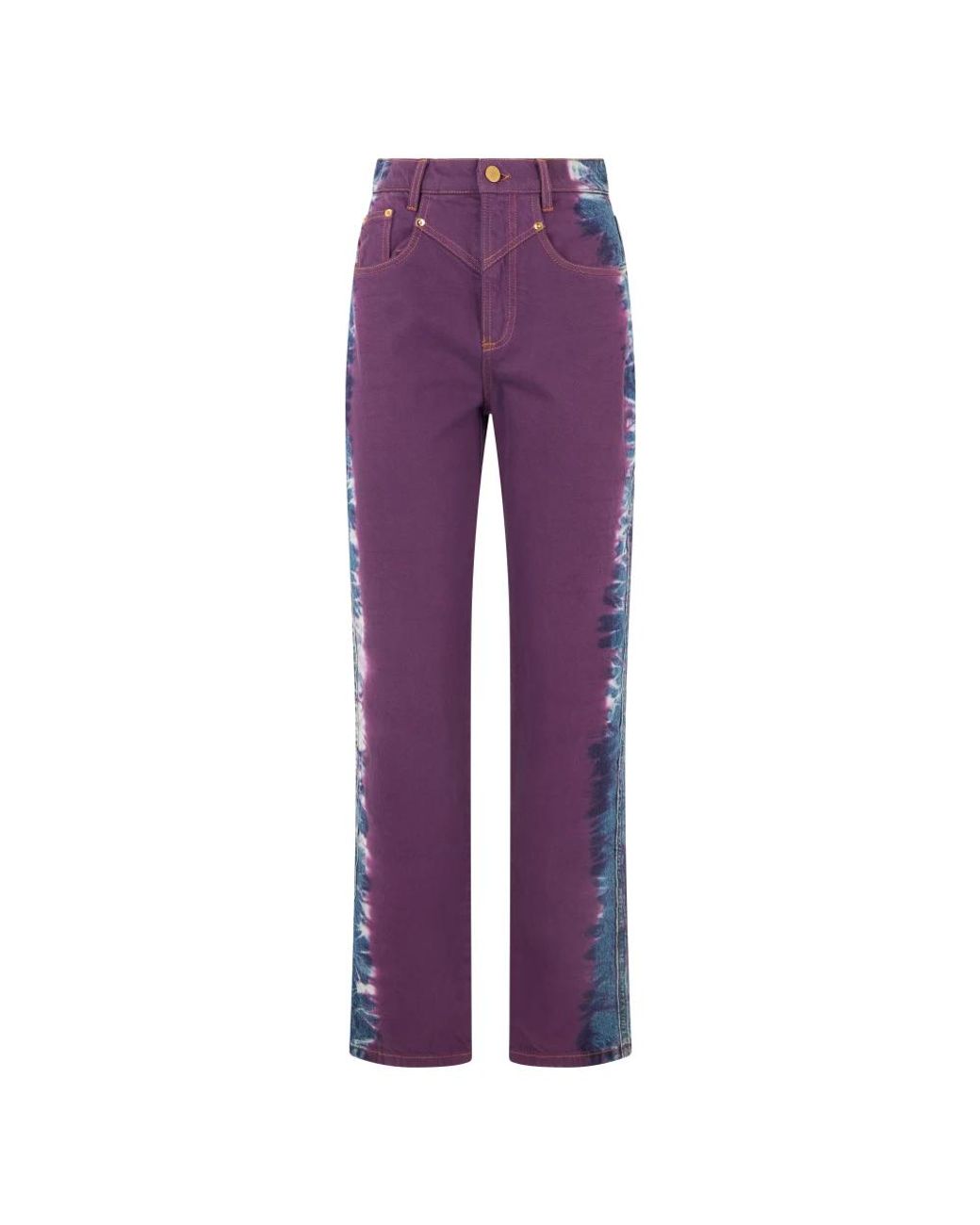 Alberta Ferretti Purple Straight Fit Jeans
