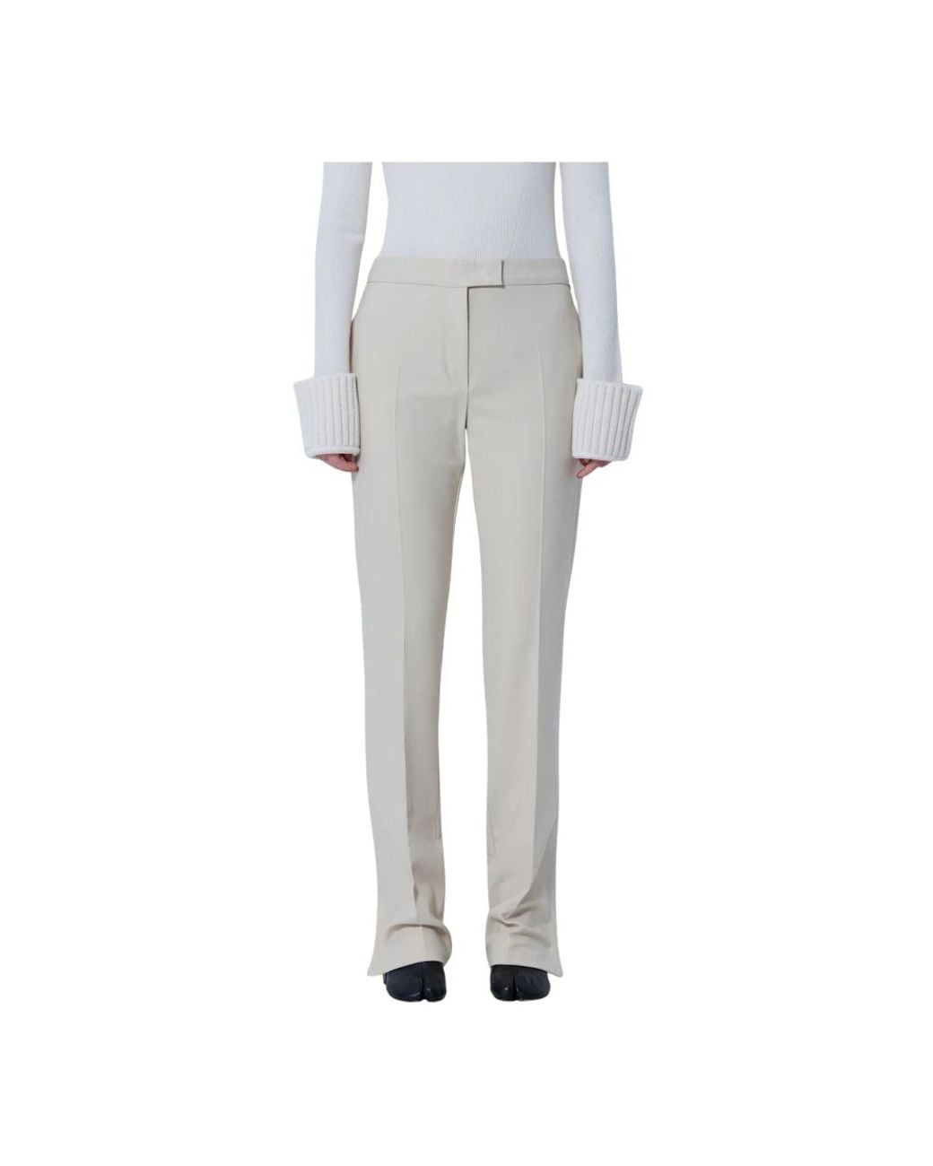 Sportmax Gray Straight Trousers