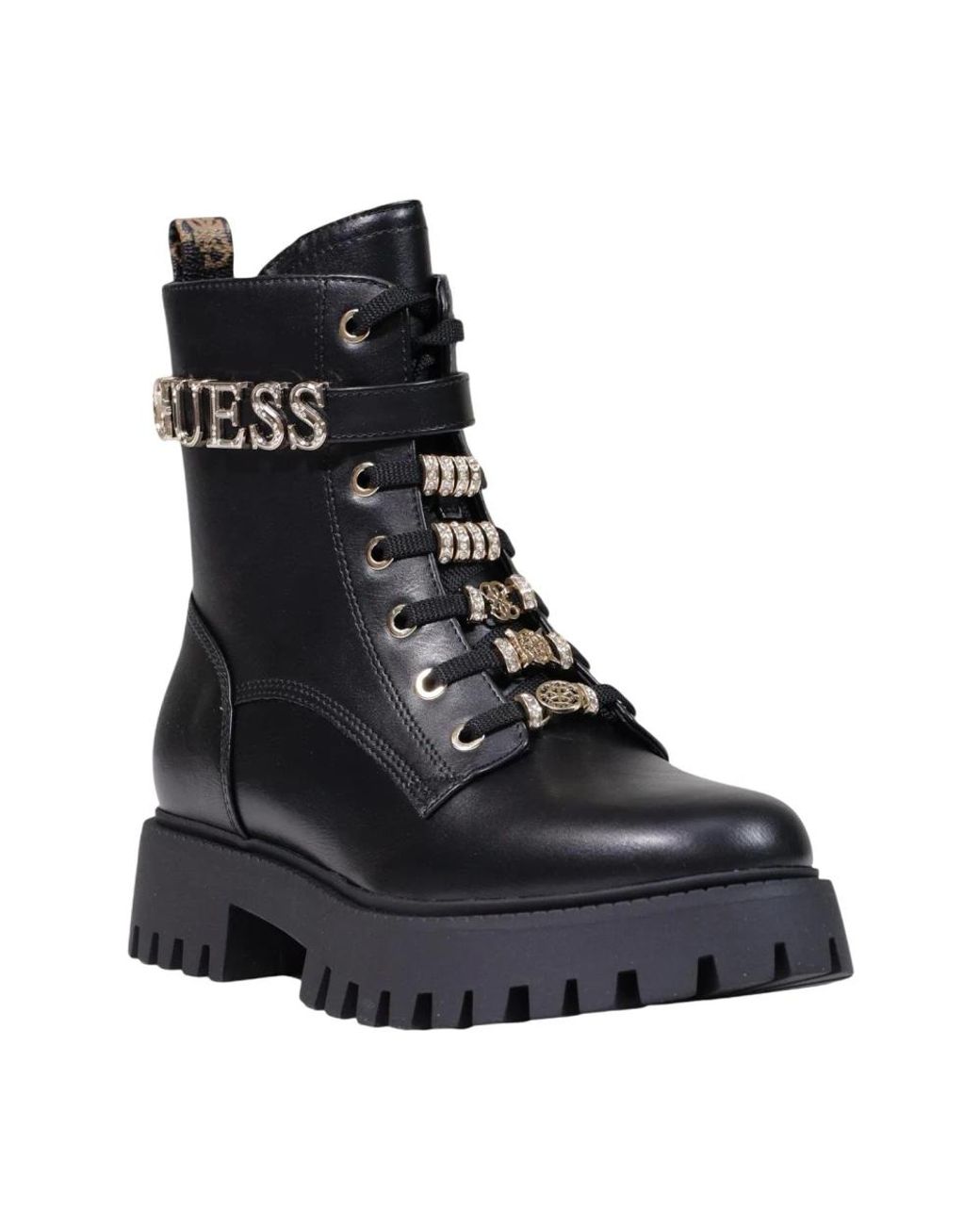 Guess Black Lace-Up Boots