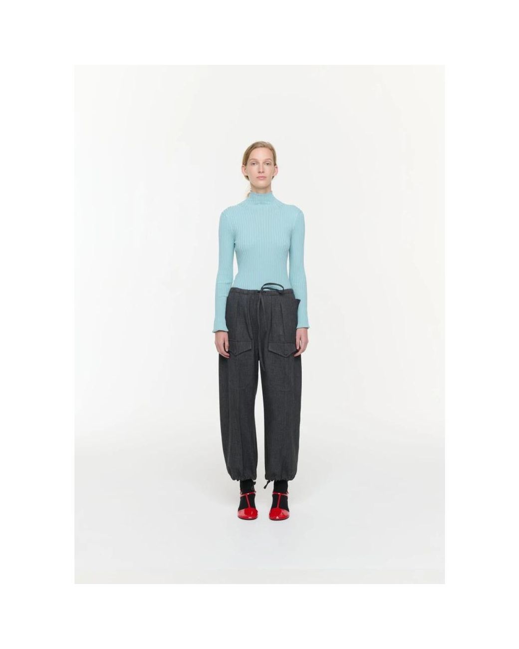 Plan C Black Wide Trousers