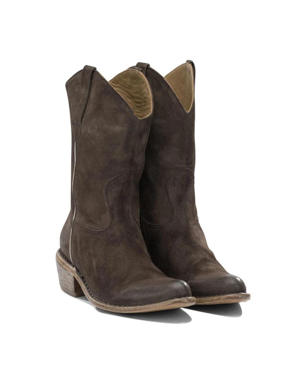 Moma Brown Cowboy & Biker Boots