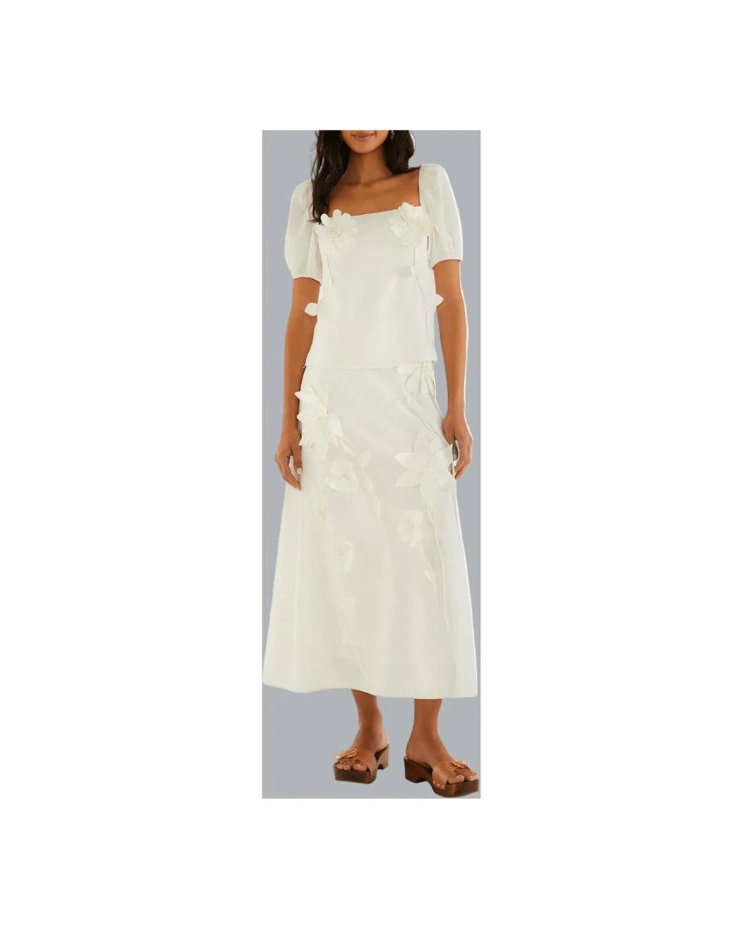Farm Rio White Midi Skirts