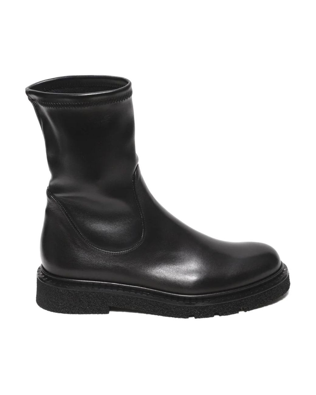 Guglielmo Rotta Black Schwarzer elastischer lederstiefelette