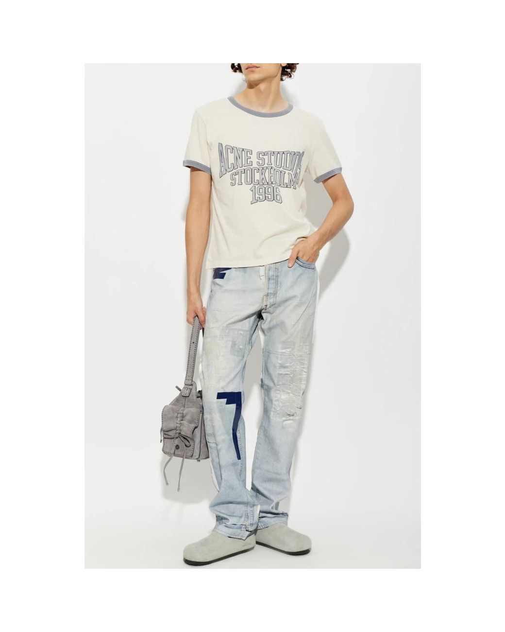 Acne Blue Straight Fit Jeans for men
