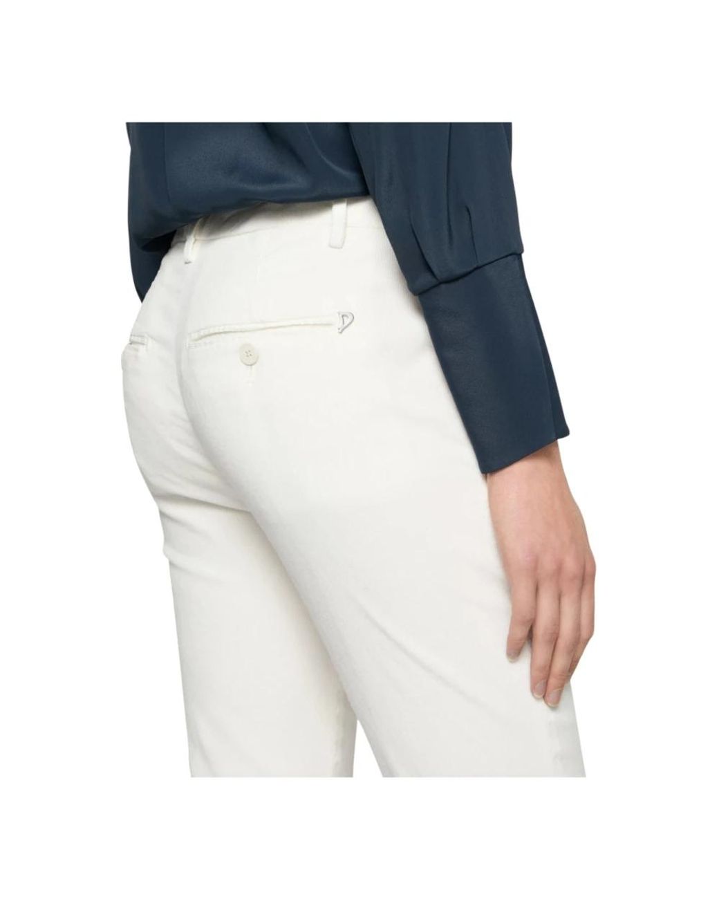 Dondup White Cropped Trousers