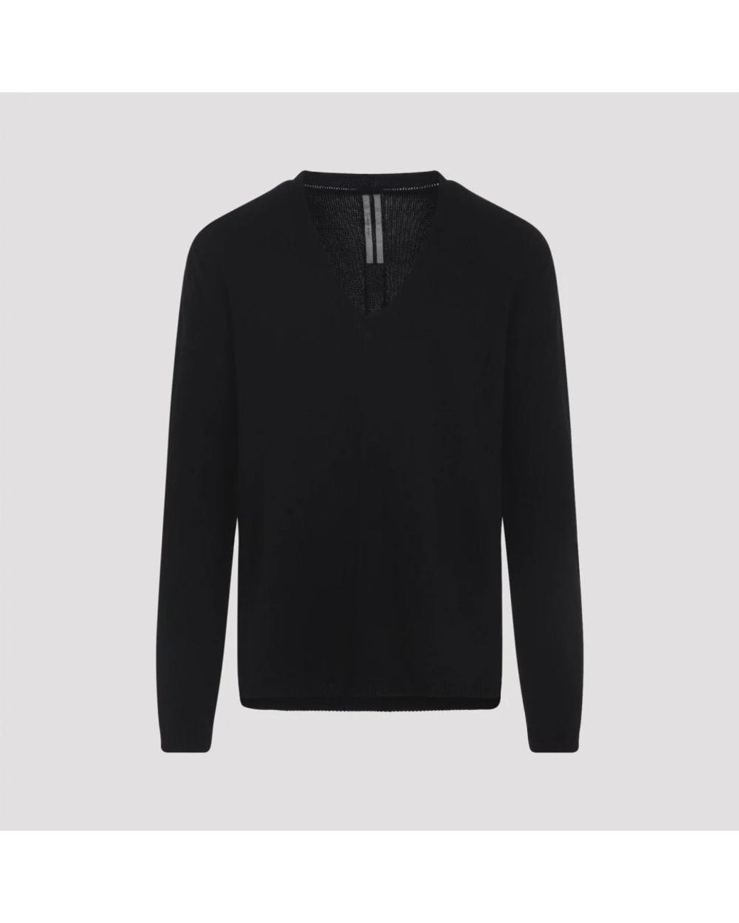 Rick Owens Black V-Neck Knitwear for men