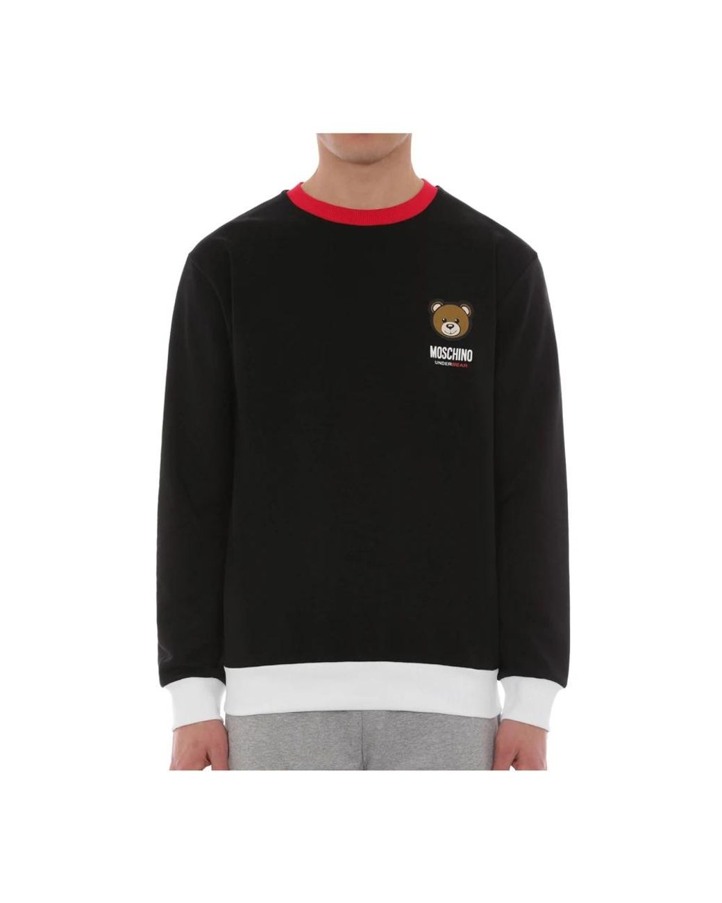 Moschino Black Round-Neck Knitwear for men