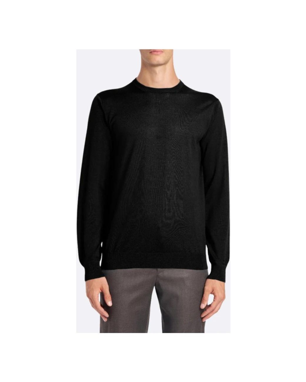 PT Torino Black Round-Neck Knitwear for men
