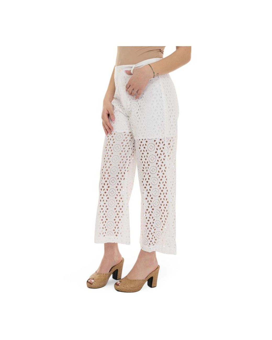 Liu Jo White Wide Trousers