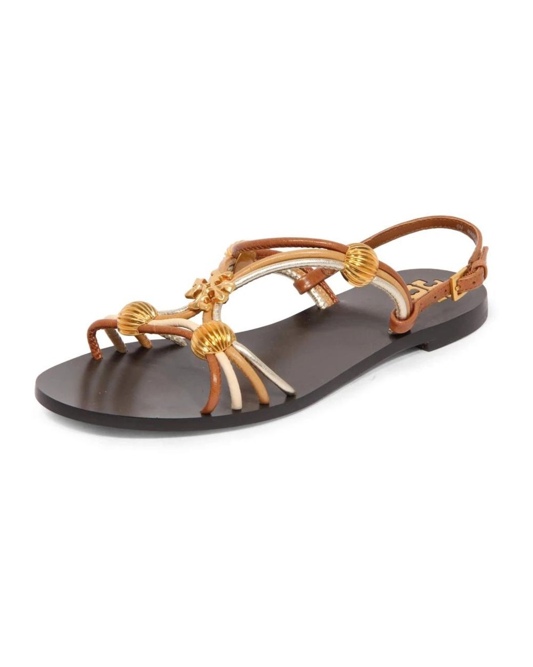 Flat Sandals Tory Burch en coloris Brown