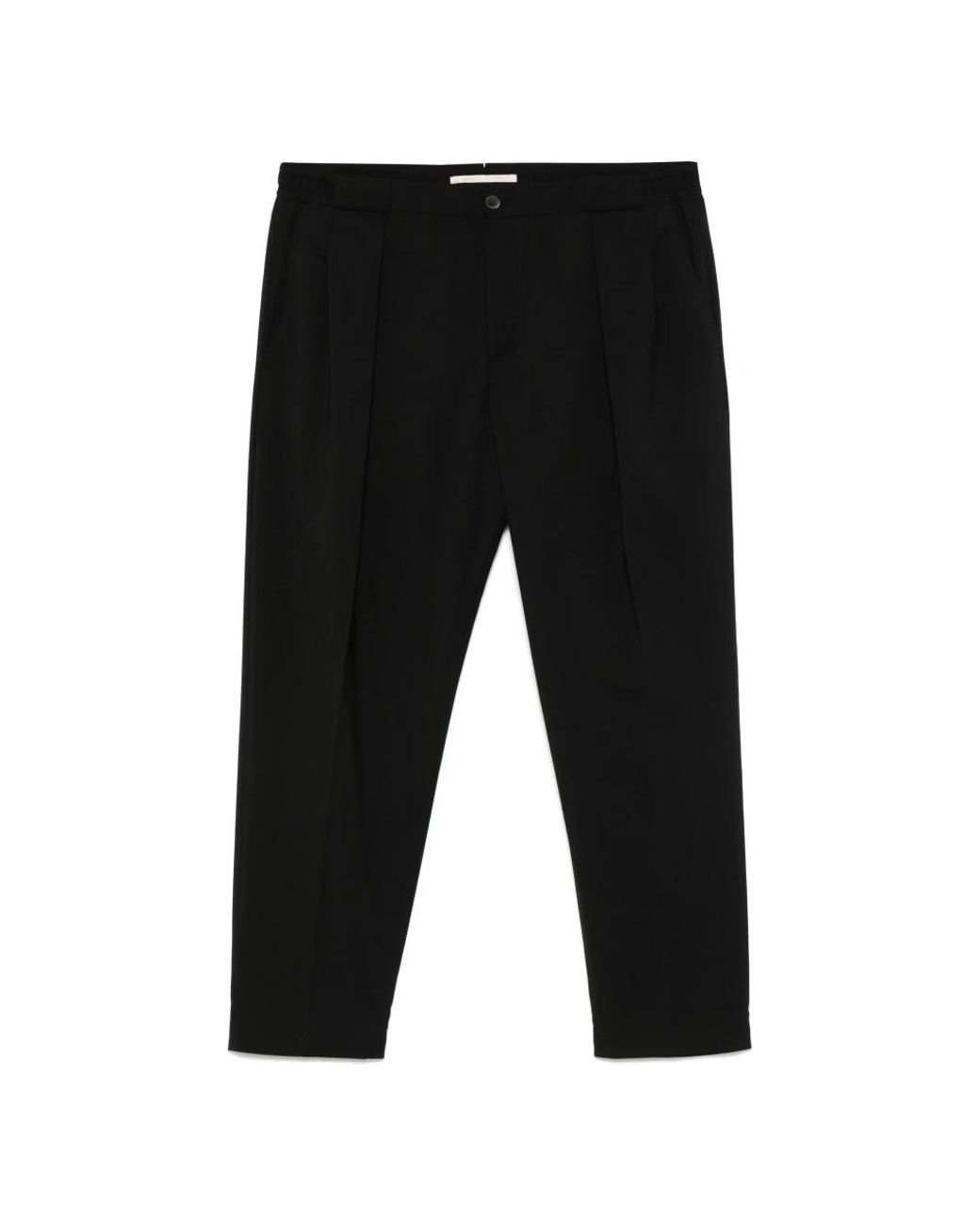 BRIGLIA Black Cropped Trousers for men
