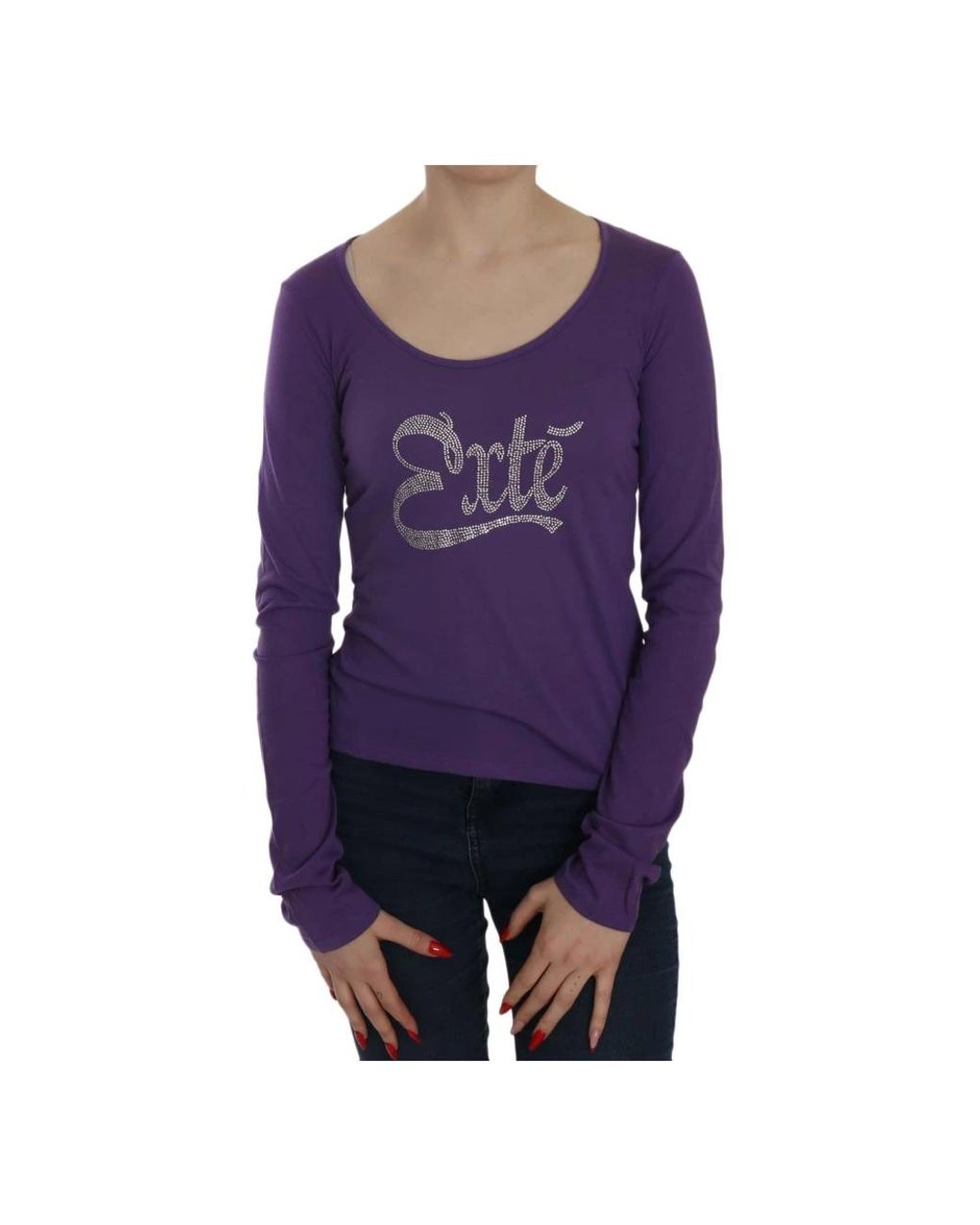 Blusa morada con cristales Exte de color Purple