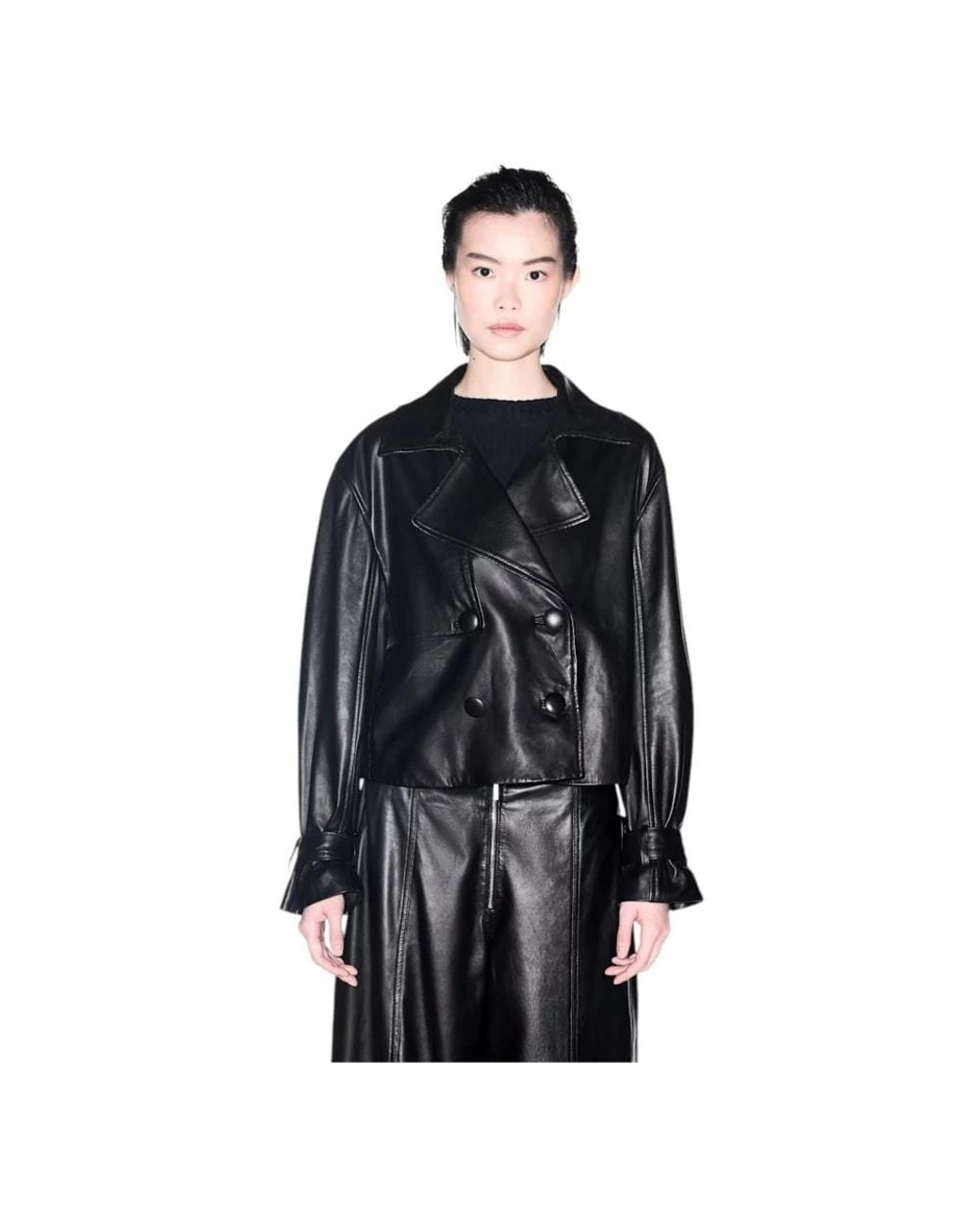 ARMANI EXCHANGE Black Leather Jackets