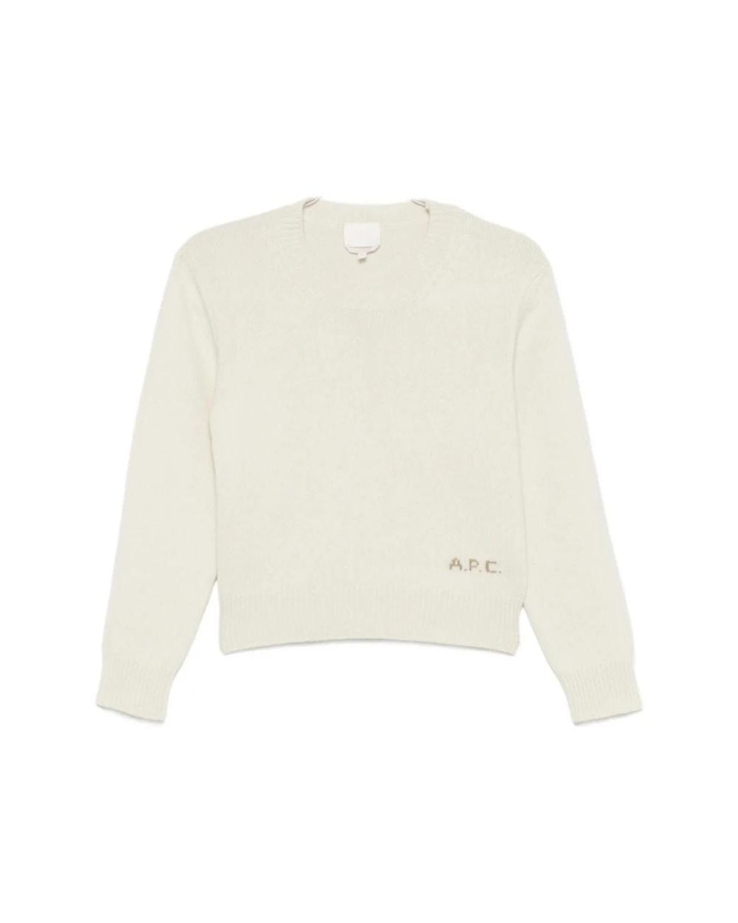 A.P.C. White Round-Neck Knitwear