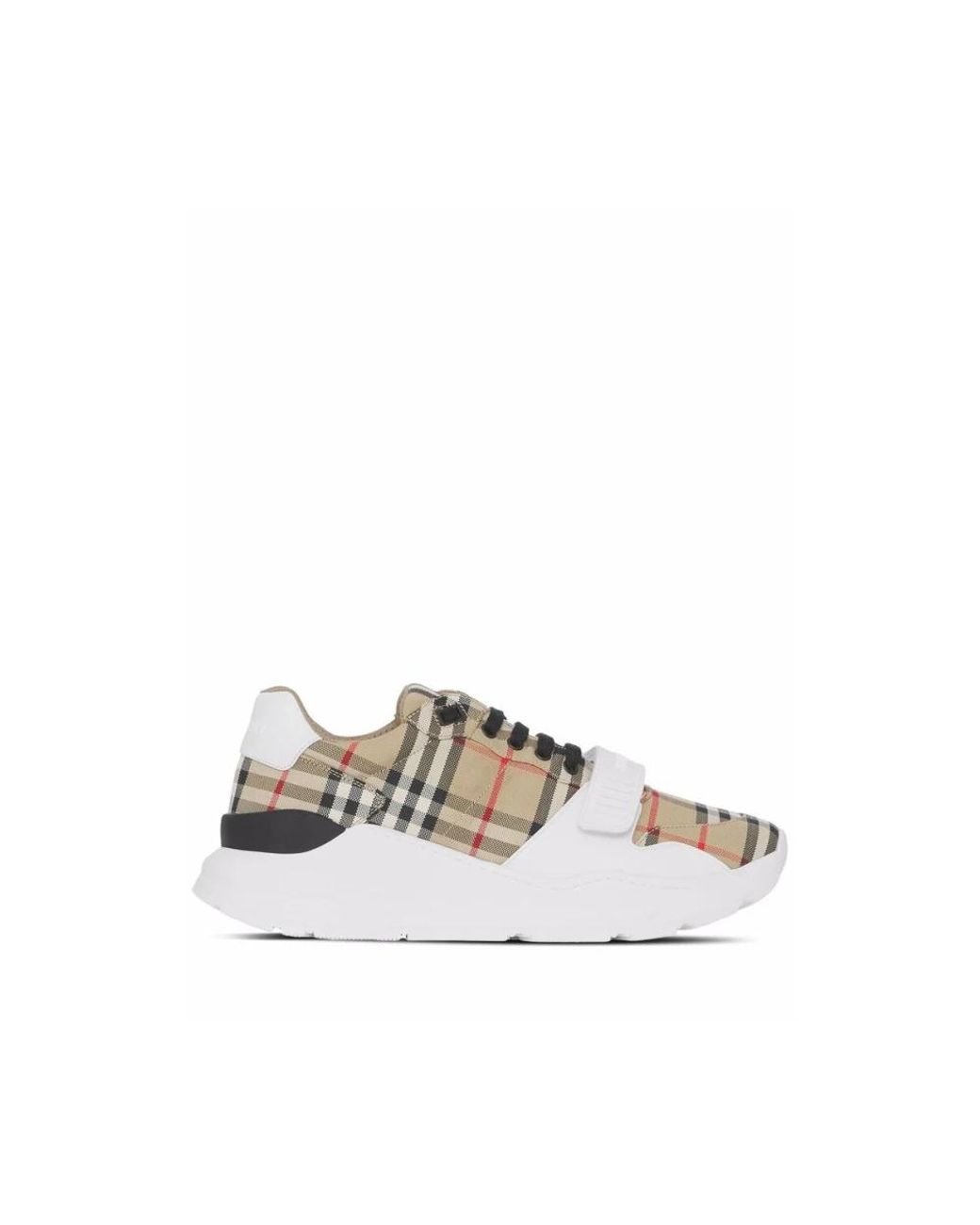 Zapatillas con estampado vintage check y cierre de velcro Burberry de color Neutro Lyst