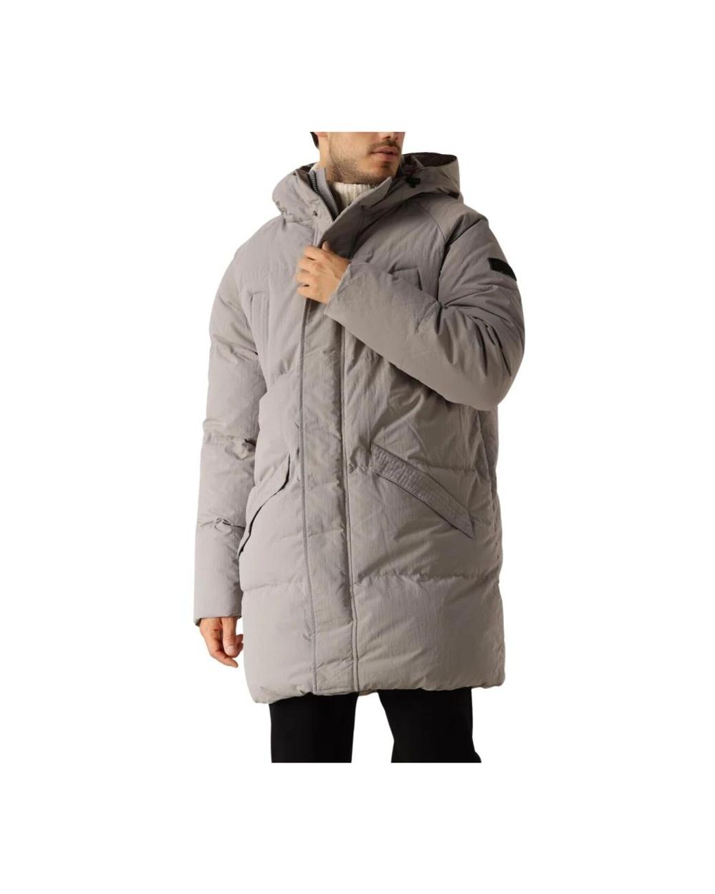 Pure Path Jassen ,Grijs ,Grijze Gewatteerde Regular Fit Jas in het Gray voor heren