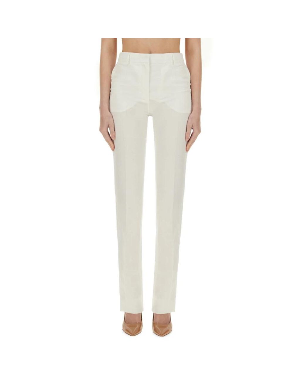 Sportmax Natural Slim-Fit Trousers