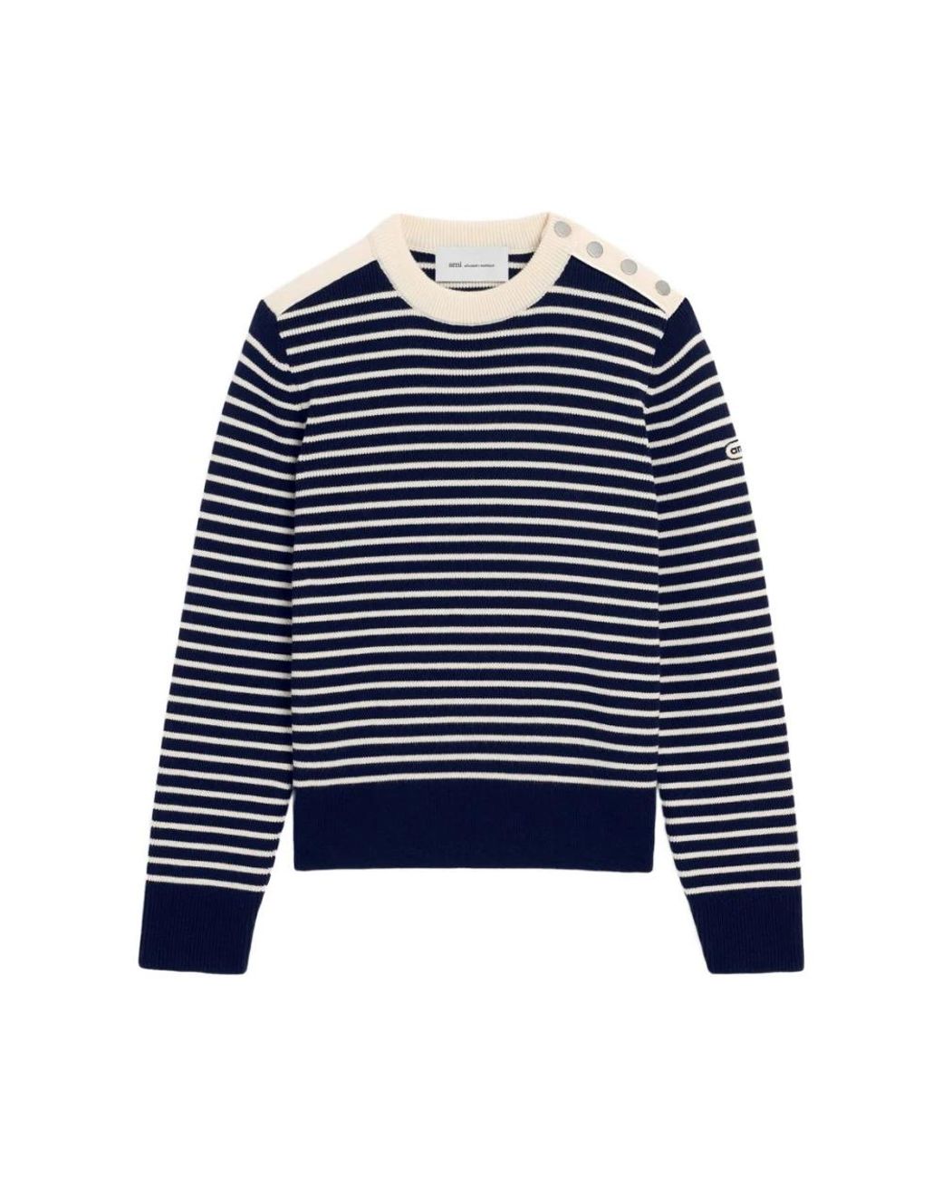 AMI Blue Round-Neck Knitwear