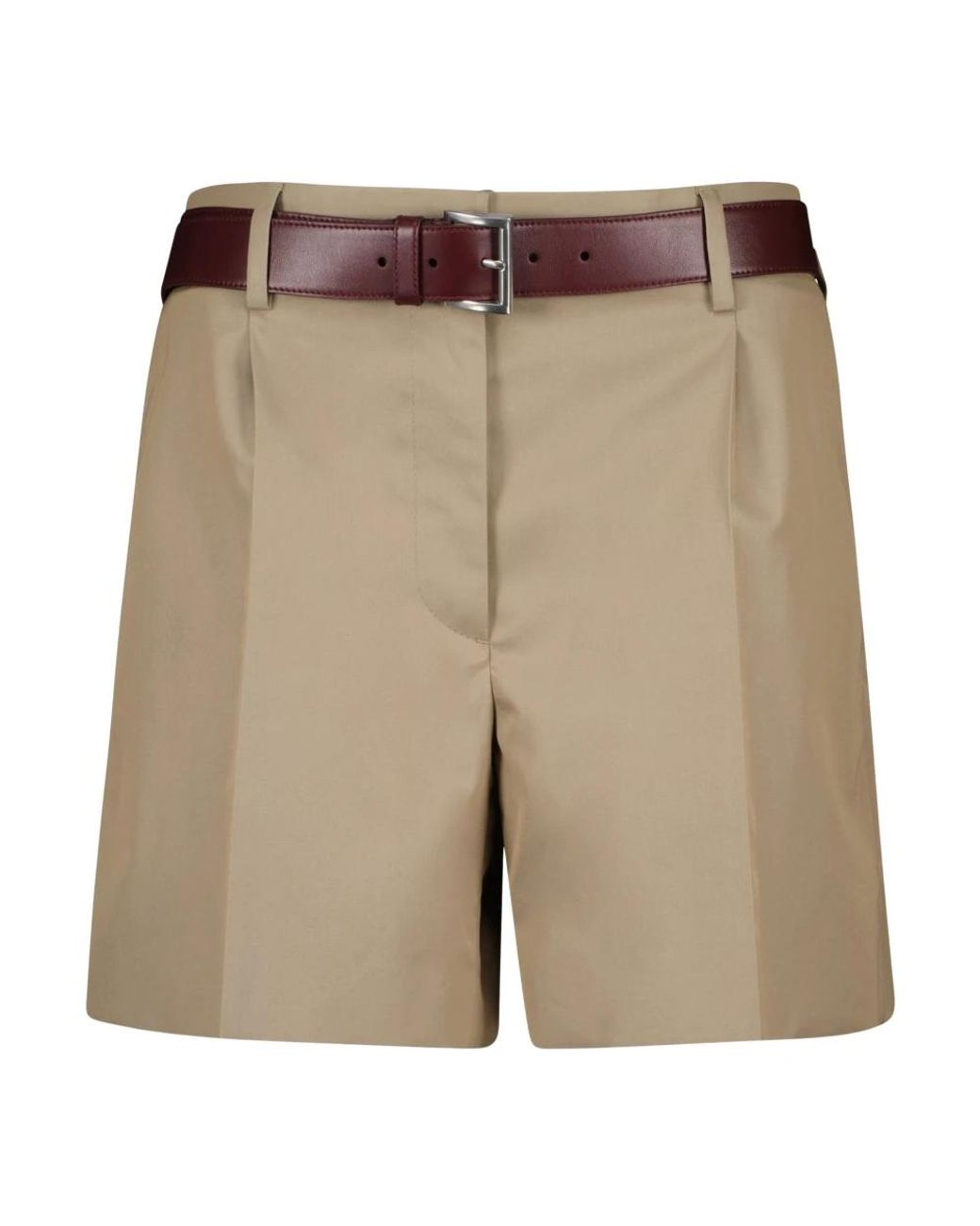 Prada Katoenen Twill Bermuda's in het Natural
