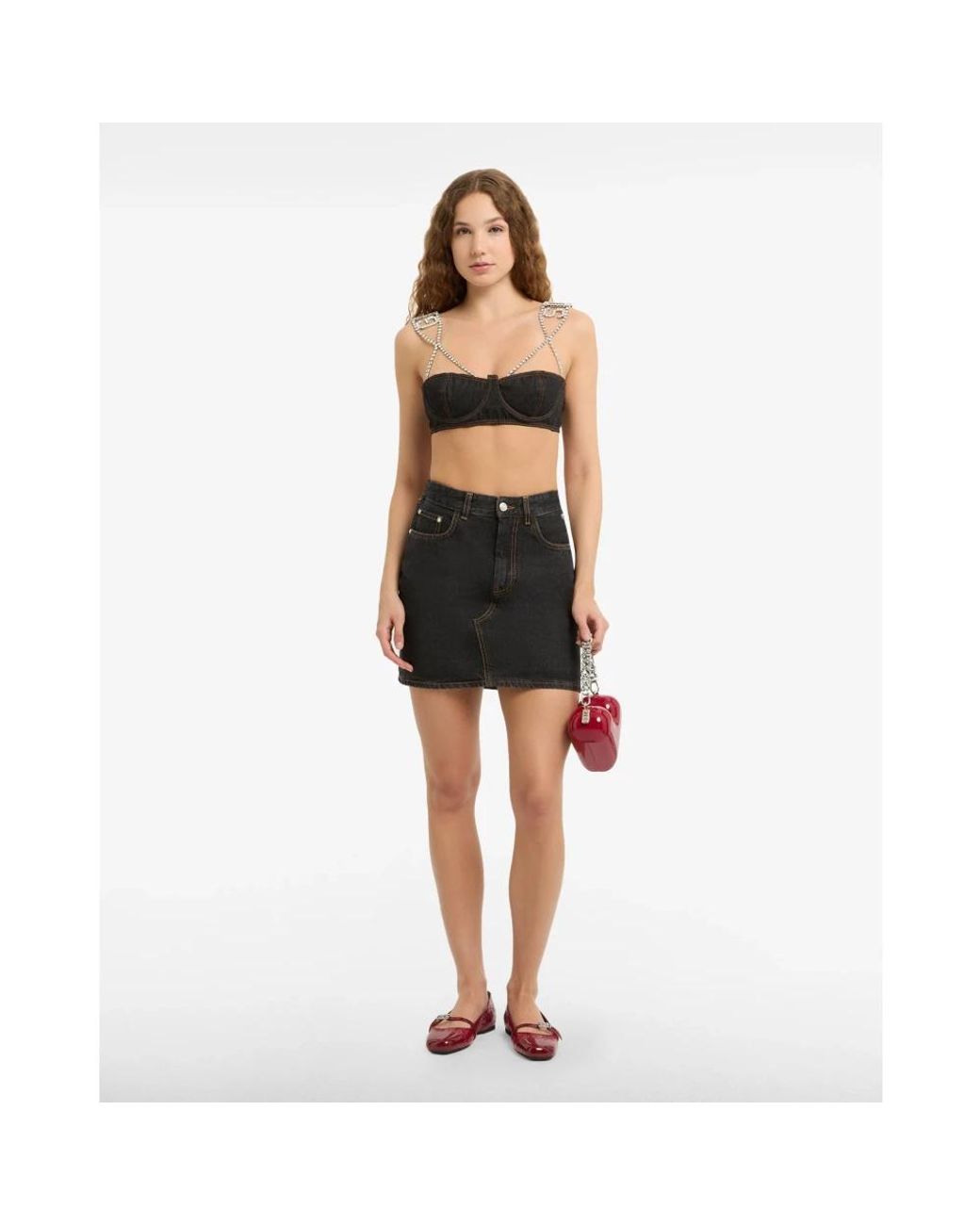 Gcds Black Denim Skirts