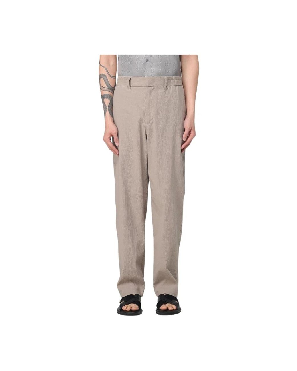 ARMANI EXCHANGE Gray Straight Trousers for men