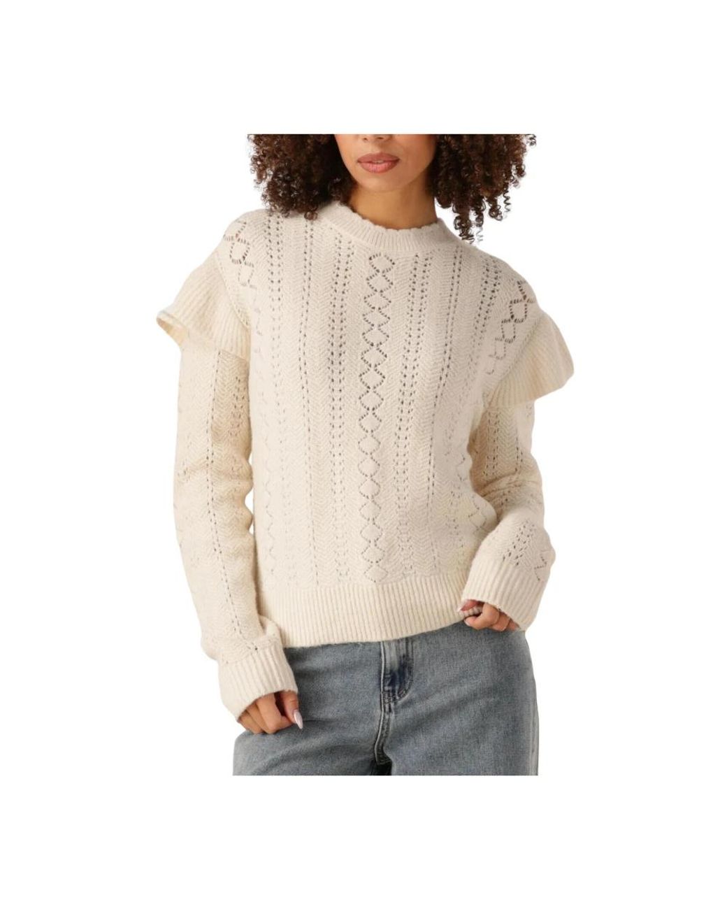 Object Objpaola L/S Lo Knit Pullover in het Natural