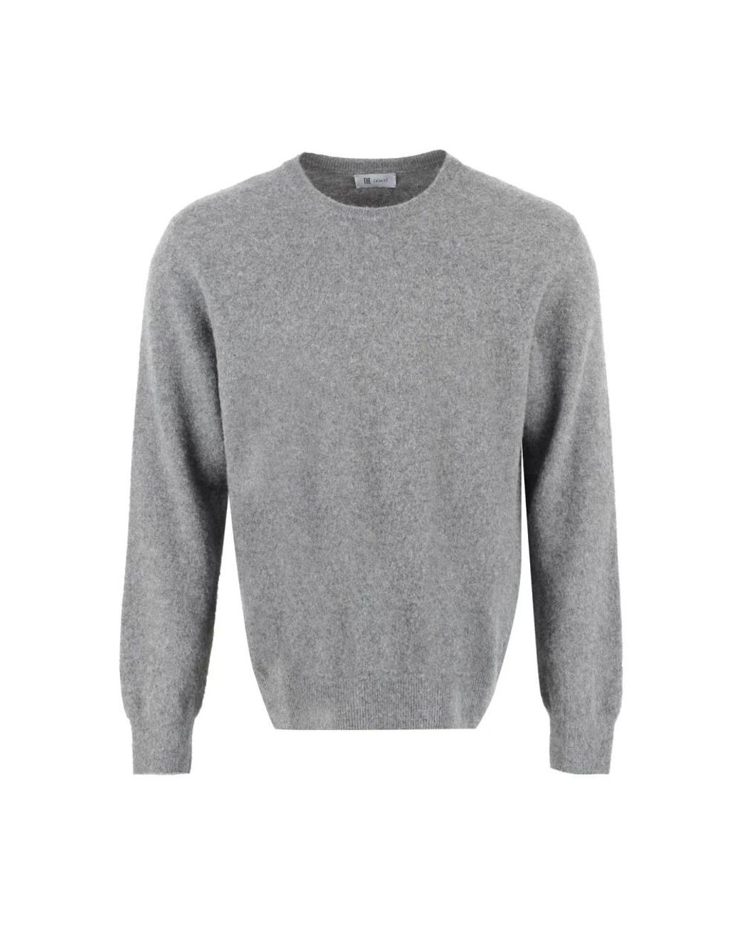 THE (Alphabet) Gray Round-Neck Knitwear for men